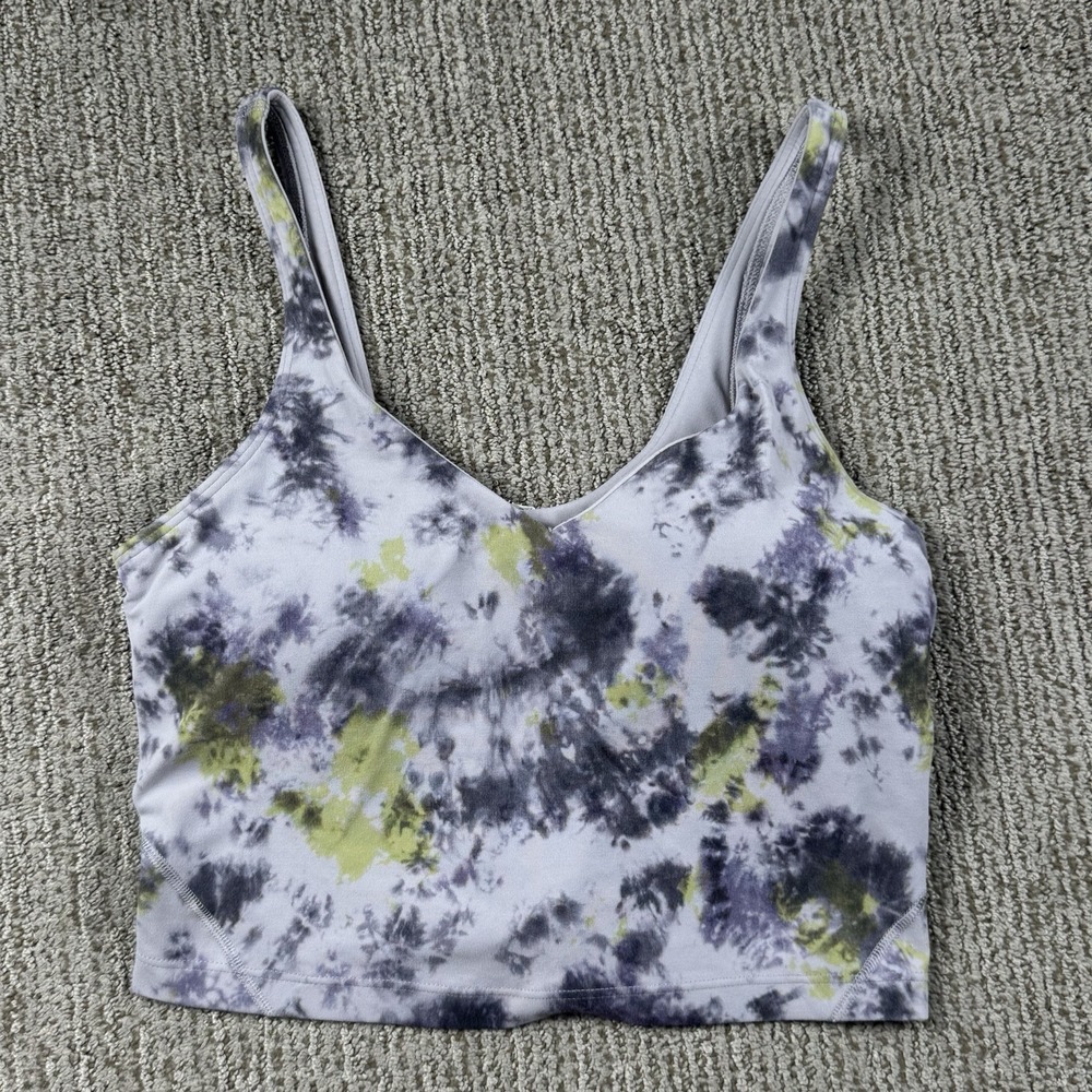 Lululemon Womens 8 Align Tank Top Light Support  A/B Cup Cropped Purple Tie Dye